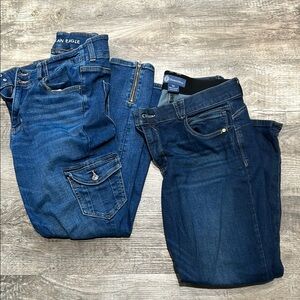 American Eagle & Democracy Women's Slim Jeans in Dark and Medium Blue